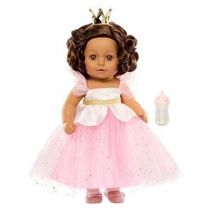 Princess Ava 18" Baby Doll with Accessories - Brown Hair & Eyes